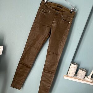 7 for all mankind Metalic goal coated  the skinny women's denim size 30